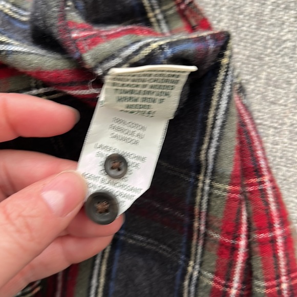 LL Bean Scotch Plaid Flannel Button Down Shirt - Picture 7 of 7